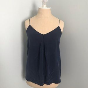 Joie Navy Silk Sleeveless Top